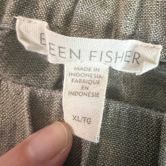 EILEEN FISHER 100% Organic Linen Pull-On Pants Women’s Relaxed Wide Leg - Picture 5 of 7